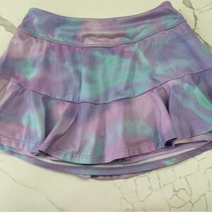 all in motion Purple Tie-Dye Skater Skirt with Teal Accents